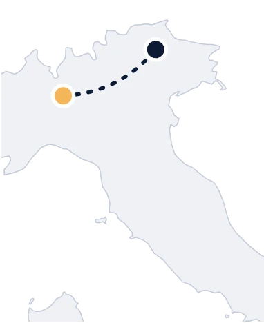 Map of Italy: Milan, Dolomites